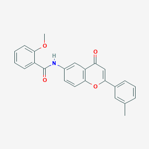 molecular formula C24H19NO4 B2824016 2-甲氧基-N-[2-(3-甲基苯基)-4-氧代-4H-咔唑-6-基]苯甲酰胺 CAS No. 923132-60-9