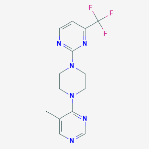 molecular formula C14H15F3N6 B2824022 2-[4-(5-Methylpyrimidin-4-yl)piperazin-1-yl]-4-(trifluoromethyl)pyrimidine CAS No. 2380070-85-7