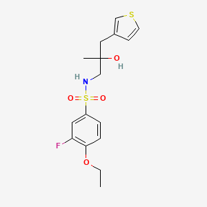molecular formula C16H20FNO4S2 B2824025 S-(4-ethoxy-3-fluorophenyl)-2-hydroxy-2-methyl-3-(thiophen-3-yl)propane-1-sulfonamido CAS No. 2097914-35-5