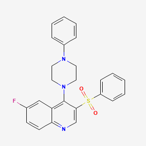 molecular formula C25H22FN3O2S B2824029 6-氟-4-(4-苯基哌嗪-1-基)-3-(苯基磺酰基)喹啉 CAS No. 866845-20-7
