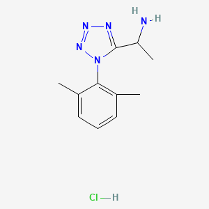 B2824031 1-[1-(2,6-Dimethylphenyl)tetrazol-5-yl]ethanamine;hydrochloride CAS No. 2416235-32-8