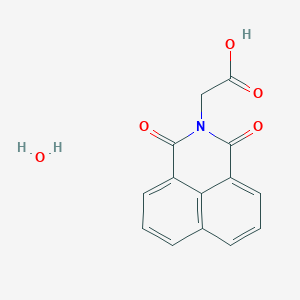molecular formula C14H11NO5 B2824040 2-{2,4-Dioxo-3-azatricyclo[7.3.1.0^{5,13}]trideca-1(13),5,7,9,11-pentaen-3-yl}acetic acid hydrate CAS No. 2355385-14-5