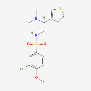 molecular formula C15H19ClN2O3S2 B2824044 3-chloro-N-(2-(dimethylamino)-2-(thiophen-3-yl)ethyl)-4-methoxybenzenesulfonamide CAS No. 946248-98-2