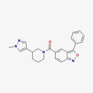 molecular formula C23H22N4O2 B2824049 [3-(1-Methylpyrazol-4-yl)piperidin-1-yl]-(3-phenyl-2,1-benzoxazol-5-yl)methanone CAS No. 2319850-24-1