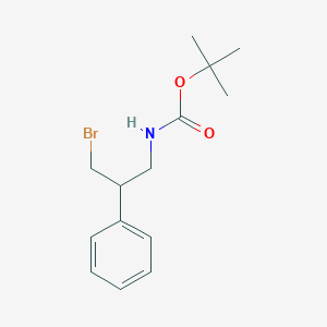 molecular formula C14H20BrNO2 B2824053 叔丁基-N-(3-溴-2-苯基丙基)氨基甲酸酯 CAS No. 2416235-45-3