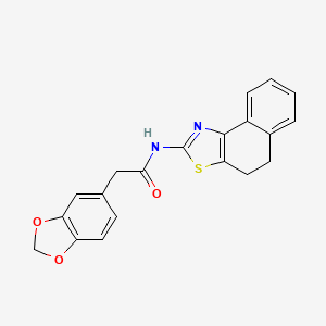 molecular formula C20H16N2O3S B2824057 2-(benzo[d][1,3]dioxol-5-yl)-N-(4,5-dihydronaphtho[1,2-d]thiazol-2-yl)acetamide CAS No. 922065-46-1