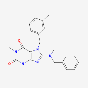 molecular formula C23H25N5O2 B2824058 8-(benzyl(methyl)amino)-1,3-dimethyl-7-(3-methylbenzyl)-1H-purine-2,6(3H,7H)-dione CAS No. 377061-04-6