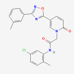 molecular formula C23H19ClN4O3 B2824061 N-(5-chloro-2-methylphenyl)-2-{5-[3-(3-methylphenyl)-1,2,4-oxadiazol-5-yl]-2-oxopyridin-1(2H)-yl}acetamide CAS No. 1326944-35-7