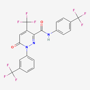 6-oxo-4-(trifluoromethyl)-1-[3-(trifluoromethyl)phenyl]-N-[4-(trifluoromethyl)phenyl]-1,6-dihydro-3-pyridazinecarboxamide