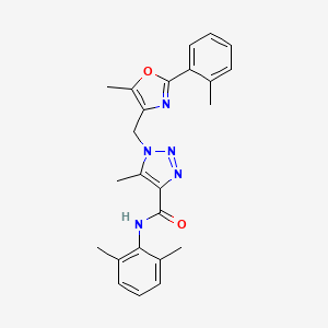 molecular formula C24H25N5O2 B2824068 N-(2,6-dimethylphenyl)-5-methyl-1-{[5-methyl-2-(2-methylphenyl)-1,3-oxazol-4-yl]methyl}-1H-1,2,3-triazole-4-carboxamide CAS No. 1260926-72-4