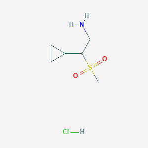 molecular formula C6H14ClNO2S B2824069 2-环丙基-2-甲基磺酰乙胺；盐酸盐 CAS No. 2470438-49-2