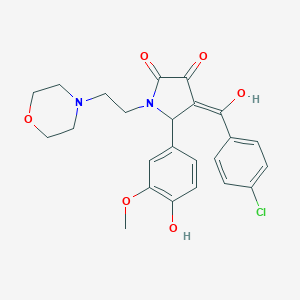 molecular formula C24H25ClN2O6 B282407 4-(4-chlorobenzoyl)-3-hydroxy-5-(4-hydroxy-3-methoxyphenyl)-1-(2-morpholinoethyl)-1,5-dihydro-2H-pyrrol-2-one 