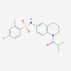 molecular formula C20H23FN2O3S B2824071 4-fluoro-N-(1-isobutyryl-1,2,3,4-tetrahydroquinolin-6-yl)-2-methylbenzenesulfonamide CAS No. 946258-61-3
