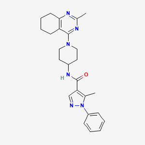 molecular formula C25H30N6O B2824078 5-methyl-N-(1-(2-methyl-5,6,7,8-tetrahydroquinazolin-4-yl)piperidin-4-yl)-1-phenyl-1H-pyrazole-4-carboxamide CAS No. 1903715-94-5