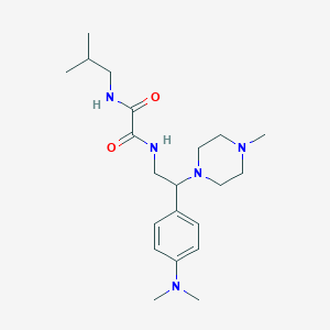 molecular formula C21H35N5O2 B2824089 N1-(2-(4-(二甲基氨基)苯基)-2-(4-甲基哌嗪-1-基)乙基)-N2-异丁氧乙酰胺 CAS No. 941958-75-4