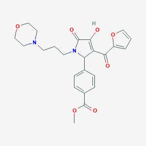 molecular formula C24H26N2O7 B282409 methyl 4-[3-(2-furylcarbonyl)-4-hydroxy-1-(3-morpholinopropyl)-5-oxo-2,5-dihydro-1H-pyrrol-2-yl]benzoate 