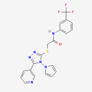 2-{[5-(pyridin-3-yl)-4-(1H-pyrrol-1-yl)-4H-1,2,4-triazol-3-yl]sulfanyl}-N-[3-(trifluoromethyl)phenyl]acetamide