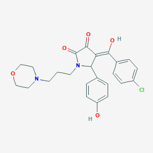 molecular formula C24H25ClN2O5 B282410 4-(4-chlorobenzoyl)-3-hydroxy-5-(4-hydroxyphenyl)-1-(3-morpholinopropyl)-1,5-dihydro-2H-pyrrol-2-one 