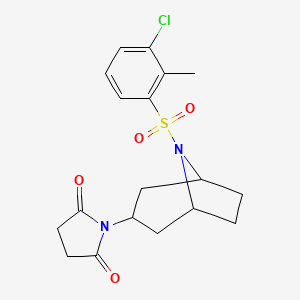 1-((1R,5S)-8-((3-chloro-2-methylphenyl)sulfonyl)-8-azabicyclo[3.2.1]octan-3-yl)pyrrolidine-2,5-dione