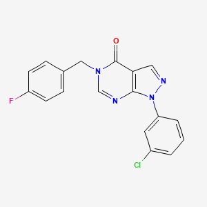 1-(3-Chlorophenyl)-5-[(4-fluorophenyl)methyl]pyrazolo[3,4-d]pyrimidin-4-one