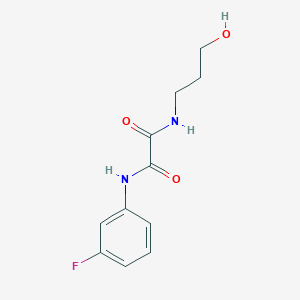 molecular formula C11H13FN2O3 B2824106 N'-(3-fluorophenyl)-N-(3-hydroxypropyl)oxamide CAS No. 404019-56-3