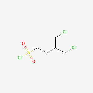 molecular formula C5H9Cl3O2S B2824110 4-Chloro-3-(chloromethyl)butane-1-sulfonyl chloride CAS No. 2287288-00-8