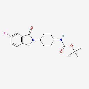 molecular formula C19H25FN2O3 B2824114 叔丁基(1R*,4R*)-4-(6-氟-1-氧代异喹啉-2-基)环己基氨甲酸酯 CAS No. 1439902-97-2