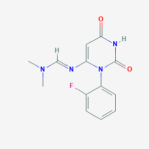 molecular formula C13H13FN4O2 B2824119 N'-[3-(2-氟苯基)-2,6-二氧代-1,2,3,6-四氢嘧啶-4-基]-N,N-二甲基亚甲基甲酰胺 CAS No. 1370601-72-1