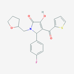 molecular formula C20H18FNO4S B282412 5-(4-fluorophenyl)-3-hydroxy-1-(tetrahydro-2-furanylmethyl)-4-(2-thienylcarbonyl)-1,5-dihydro-2H-pyrrol-2-one 