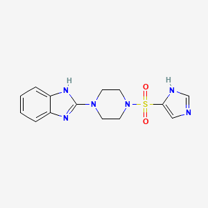 molecular formula C14H16N6O2S B2824122 2-(4-((1H-imidazol-4-yl)sulfonyl)piperazin-1-yl)-1H-benzo[d]imidazole CAS No. 1209560-52-0