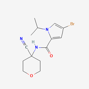molecular formula C14H18BrN3O2 B2824123 4-Bromo-N-(4-cyanooxan-4-yl)-1-propan-2-ylpyrrole-2-carboxamide CAS No. 1436037-26-1