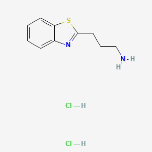 molecular formula C10H14Cl2N2S B2824125 3-(1,3-Benzothiazol-2-yl)propan-1-amine dihydrochloride CAS No. 1177309-30-6