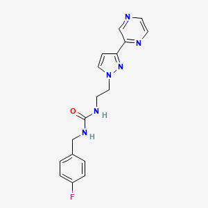 molecular formula C17H17FN6O B2824126 1-(4-fluorobenzyl)-3-(2-(3-(pyrazin-2-yl)-1H-pyrazol-1-yl)ethyl)urea CAS No. 2034505-27-4