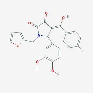 molecular formula C25H23NO6 B282414 5-(3,4-dimethoxyphenyl)-1-(2-furylmethyl)-3-hydroxy-4-(4-methylbenzoyl)-1,5-dihydro-2H-pyrrol-2-one 