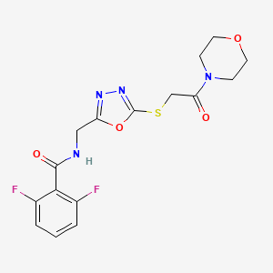 molecular formula C16H16F2N4O4S B2824141 2,6-difluoro-N-[[5-(2-morpholin-4-yl-2-oxoethyl)sulfanyl-1,3,4-oxadiazol-2-yl]methyl]benzamide CAS No. 872621-35-7