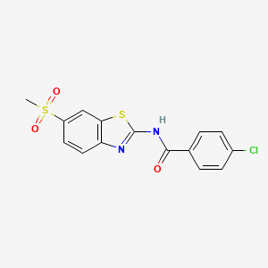 molecular formula C15H11ClN2O3S2 B2824143 4-氯-N-(6-甲烷磺酰-苯并噻嗪-2-基)-苯甲酰胺 CAS No. 312286-43-4