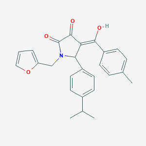 molecular formula C26H25NO4 B282415 1-(2-furylmethyl)-3-hydroxy-5-(4-isopropylphenyl)-4-(4-methylbenzoyl)-1,5-dihydro-2H-pyrrol-2-one 
