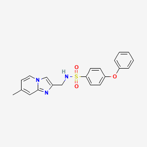 molecular formula C21H19N3O3S B2824150 N-((7-methylimidazo[1,2-a]pyridin-2-yl)methyl)-4-phenoxybenzenesulfonamide CAS No. 868972-38-7