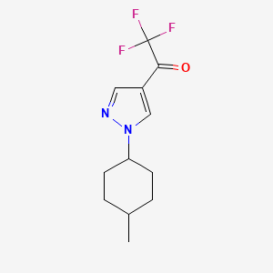 molecular formula C12H15F3N2O B2824156 2,2,2-trifluoro-1-[1-(4-methylcyclohexyl)-1H-pyrazol-4-yl]ethan-1-one, Mixture of diastereomers CAS No. 1495711-38-0