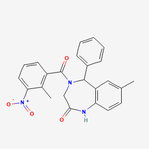 molecular formula C24H21N3O4 B2824157 7-methyl-4-(2-methyl-3-nitrobenzoyl)-5-phenyl-3,5-dihydro-1H-1,4-benzodiazepin-2-one CAS No. 533874-37-2