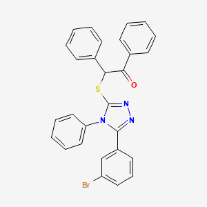 molecular formula C28H20BrN3OS B2824159 2-((5-(3-bromophenyl)-4-phenyl-4H-1,2,4-triazol-3-yl)thio)-1,2-diphenylethanone CAS No. 307325-56-0