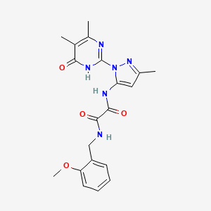 molecular formula C20H22N6O4 B2824168 N1-(1-(4,5-dimethyl-6-oxo-1,6-dihydropyrimidin-2-yl)-3-methyl-1H-pyrazol-5-yl)-N2-(2-methoxybenzyl)oxalamide CAS No. 1014005-08-3