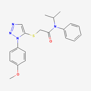 molecular formula C20H22N4O2S B2824179 2-{[1-(4-甲氧基苯基)-1H-1,2,3-三唑-5-基]硫基}-N-苯基-N-(异丙基)乙酰胺 CAS No. 924824-70-4