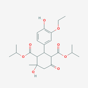 molecular formula C23H32O8 B282418 Dipropan-2-yl 2-(3-ethoxy-4-hydroxyphenyl)-4-hydroxy-4-methyl-6-oxocyclohexane-1,3-dicarboxylate 