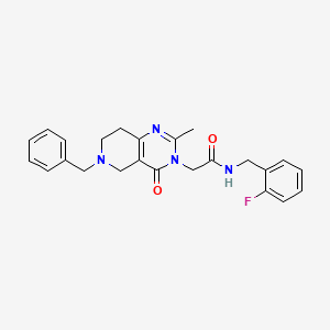 molecular formula C24H25FN4O2 B2824180 2-(6-benzyl-2-methyl-4-oxo-5,6,7,8-tetrahydropyrido[4,3-d]pyrimidin-3(4H)-yl)-N-(2-fluorobenzyl)acetamide CAS No. 1251552-59-6