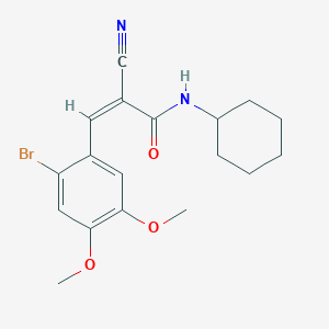 molecular formula C18H21BrN2O3 B2824181 (Z)-3-(2-溴-4,5-二甲氧基苯基)-2-氰基-N-环己基丙-2-烯酰胺 CAS No. 341962-35-4