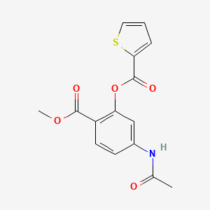 molecular formula C15H13NO5S B2824187 5-(Acetylamino)-2-(methoxycarbonyl)phenyl 2-thiophenecarboxylate CAS No. 477890-02-1