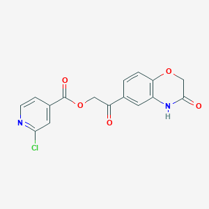 molecular formula C16H11ClN2O5 B2824189 2-oxo-2-(3-oxo-3,4-dihydro-2H-1,4-benzoxazin-6-yl)ethyl 2-chloropyridine-4-carboxylate CAS No. 1222977-38-9
