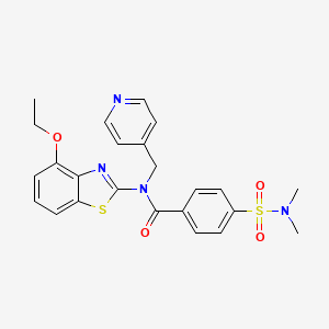 molecular formula C24H24N4O4S2 B2824191 4-(N,N-二甲基磺酰氨基)-N-(4-乙氧苯并[d]噻唑-2-基)-N-(吡啶-4-基甲基)苯甲酰胺 CAS No. 941994-36-1