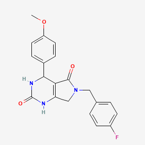 molecular formula C20H18FN3O3 B2824194 6-(4-fluorobenzyl)-4-(4-methoxyphenyl)-3,4,6,7-tetrahydro-1H-pyrrolo[3,4-d]pyrimidine-2,5-dione CAS No. 878625-23-1